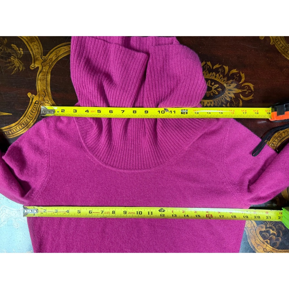 Apt 9 Pure Cashmere Pink Magenta Cowl Neck Pullover Sweater Cozy Minimalist L - Picture 5 of 13